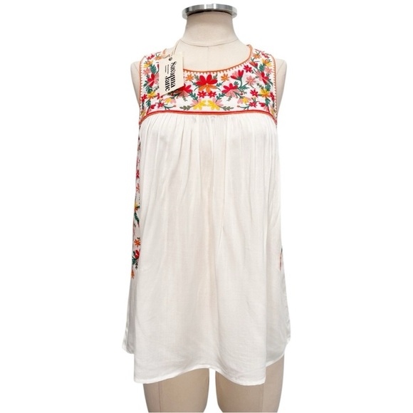 Savanna Jane Embroidered Sleeveless Top Size Small - Picture 1 of 10